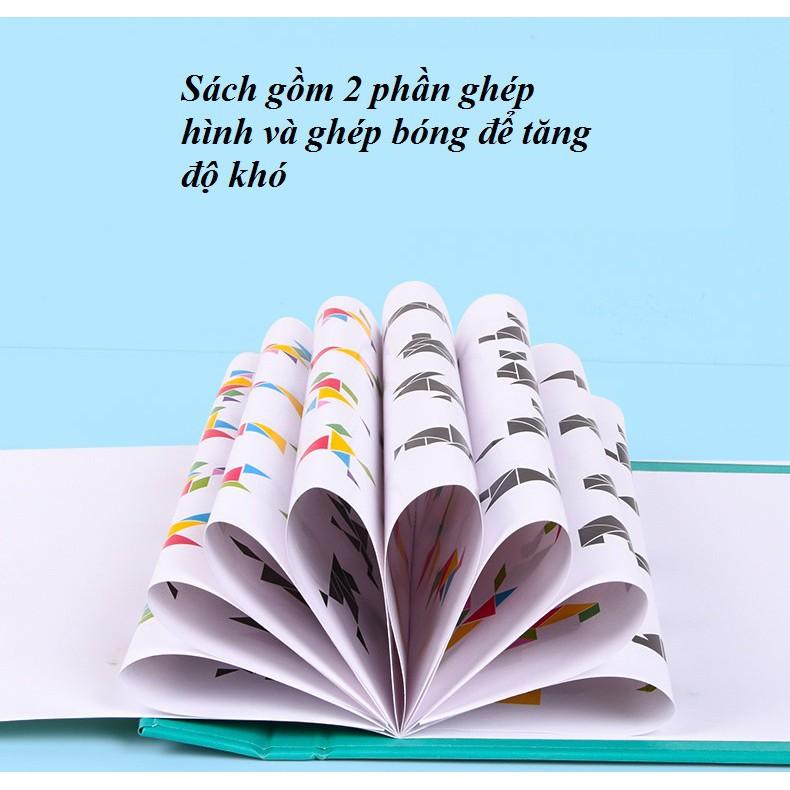 Đồ Chơi Gỗ Sách Ghép Hình Trí Tuệ Tangram Lắp Ghép Các Khối Tạo Hình Cho Trẻ Tư Duy Logic Sáng Tạo