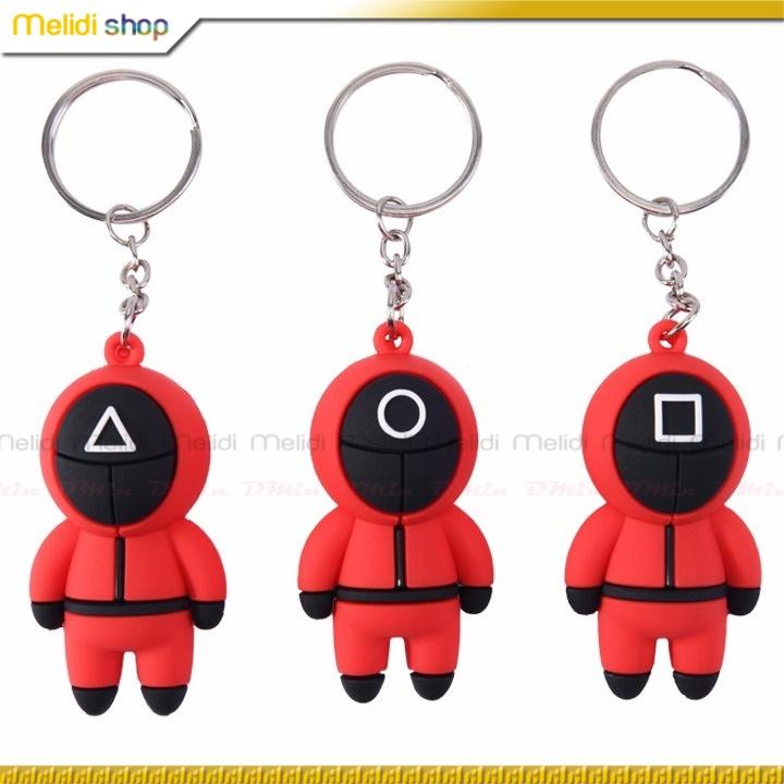Squid Game - Móc Chìa Khóa Nhân Vật Phim Trò Chơi Con Mực, Móc Treo Túi, Balo, Trang Trí Điện Thoại
