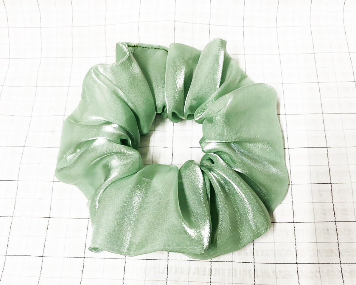 Cột tóc scrunchies xanh bích cánh lớn - Cột tóc lớn - cột tóc xanh bích - cột tóc ánh kim