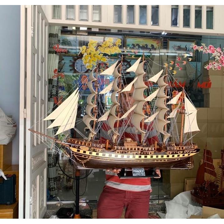 Mô Hình Thuyền Buồm Cao Cấp Nhất Dài 100cm Gỗ Muồng Đen- Decor Trang Trí Nhà Cửa Độc Đáo