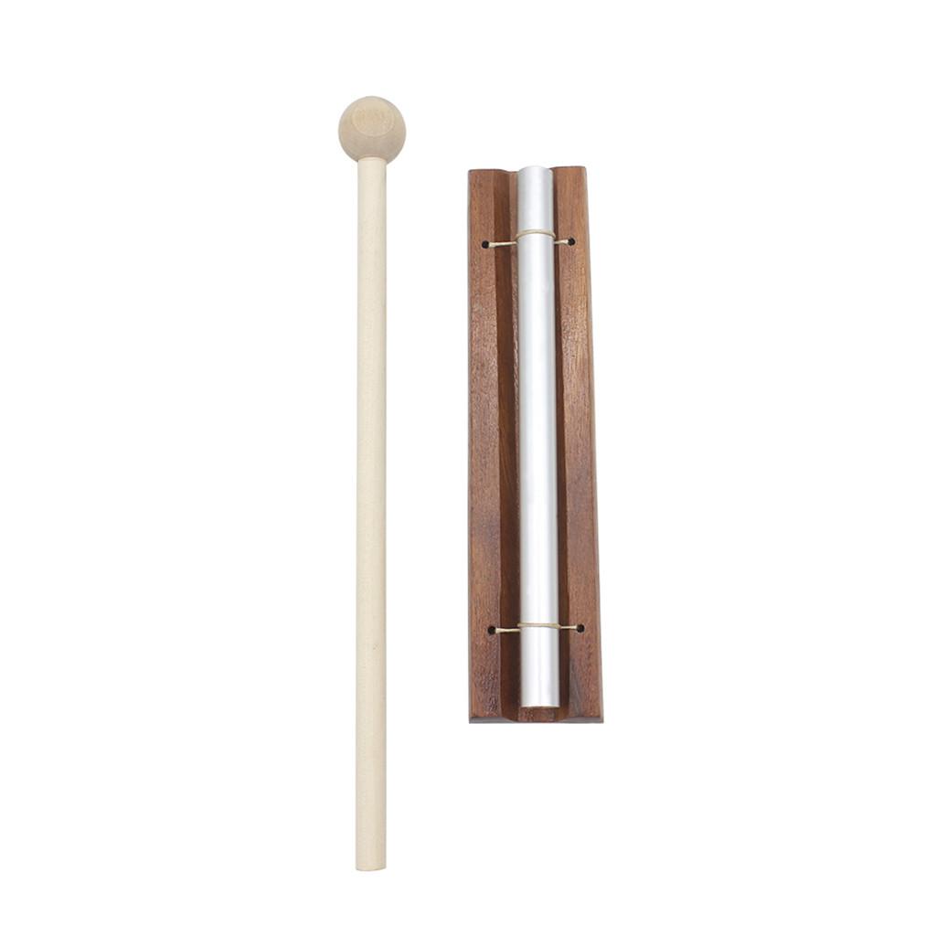 Chime on Wooden Base w/ Mallet Single Rod for Yoga Meditation Energy