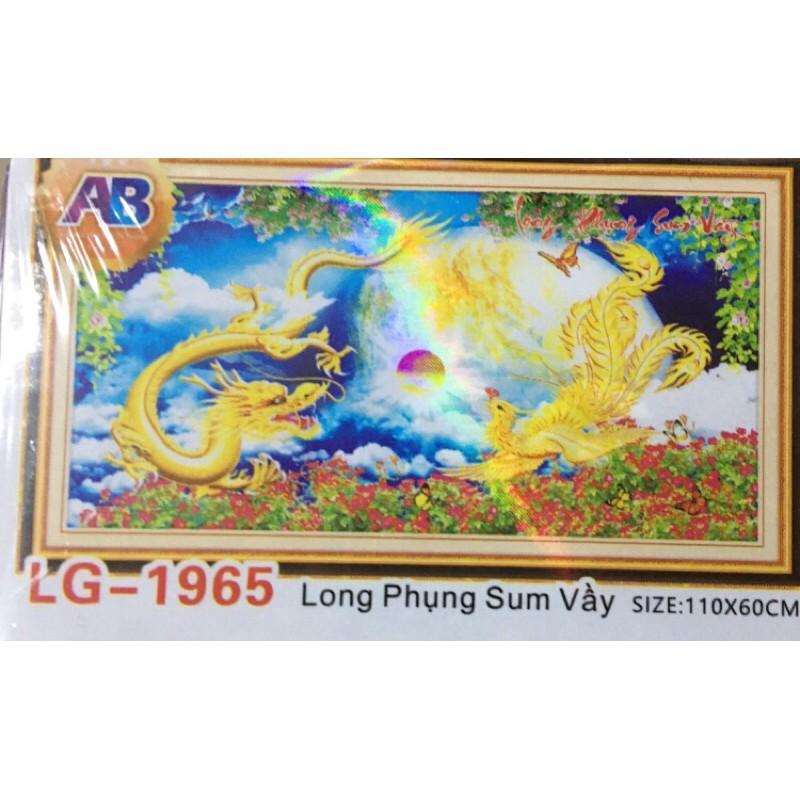 Tranh đính đá Long Phụng Sum Vầy Lg1965 (110x60) chưa đính