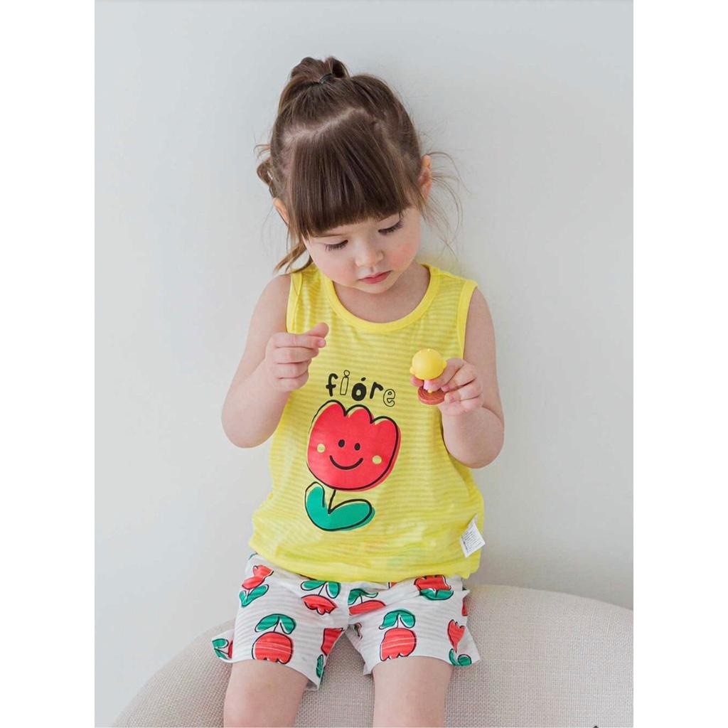 BỘ BA LỖ CAO CẤP BÉ GÁI NỘI ĐỊA HÀN, CHẤT COTTON GIẤY ORGANIC, MẪU HOA