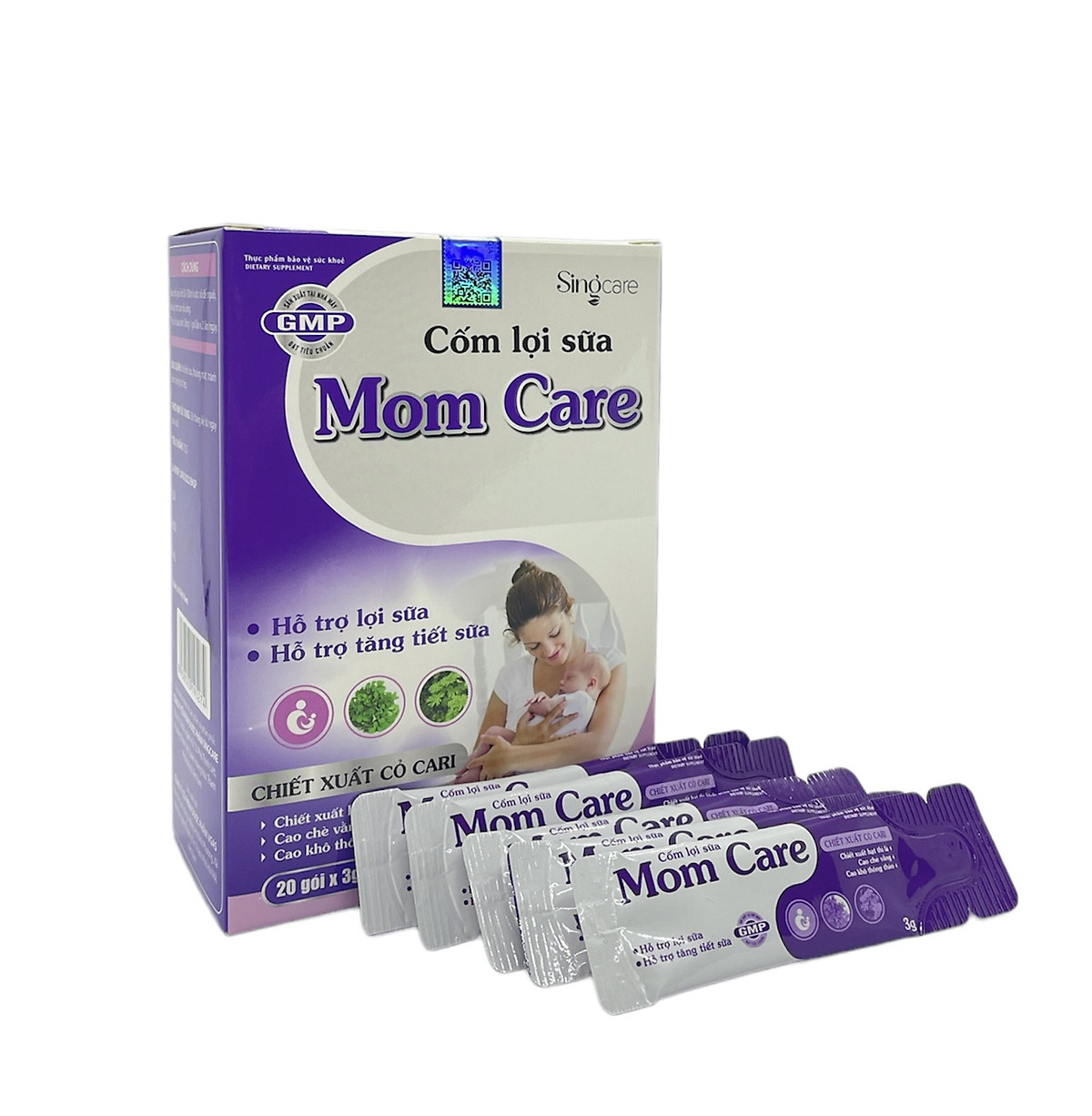 Cốm lợi sữa MomCare  Hỗ trợ lợi sữa, tăng tiết sữa cho mẹ sau sinh ( Hộp 20 gói)