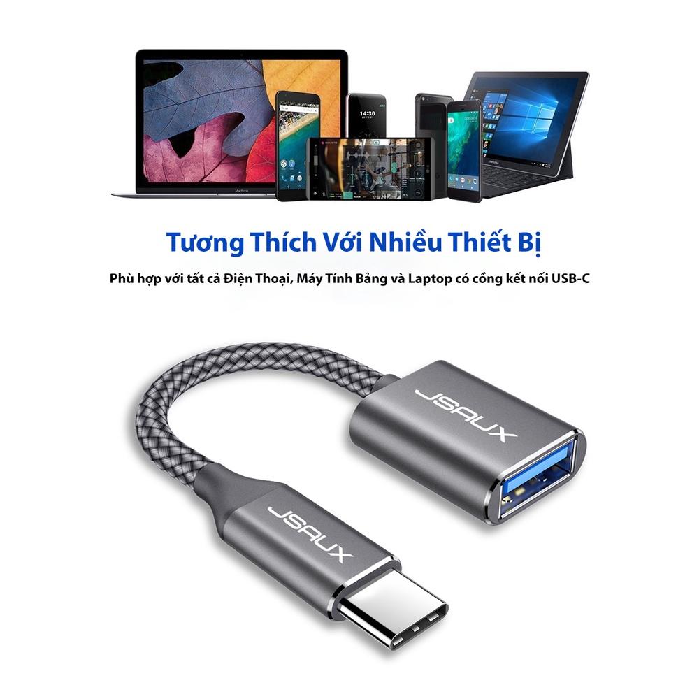 Cáp Chuyển Đổi Type C Sang Usb 3.0 Cao Cấp CD0019 JSAUX - Cho Điện Macbook, Điện thoại Samsung, Oppo, Huewei...Cáp OTG - Hàng chính hãng