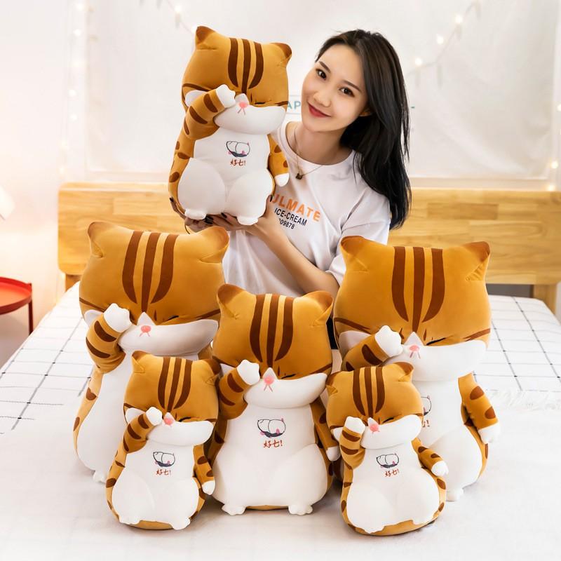 Gấu Bông Mèo Thần Tài, Mèo Che Mắt Siêu Cute Mềm Mịn