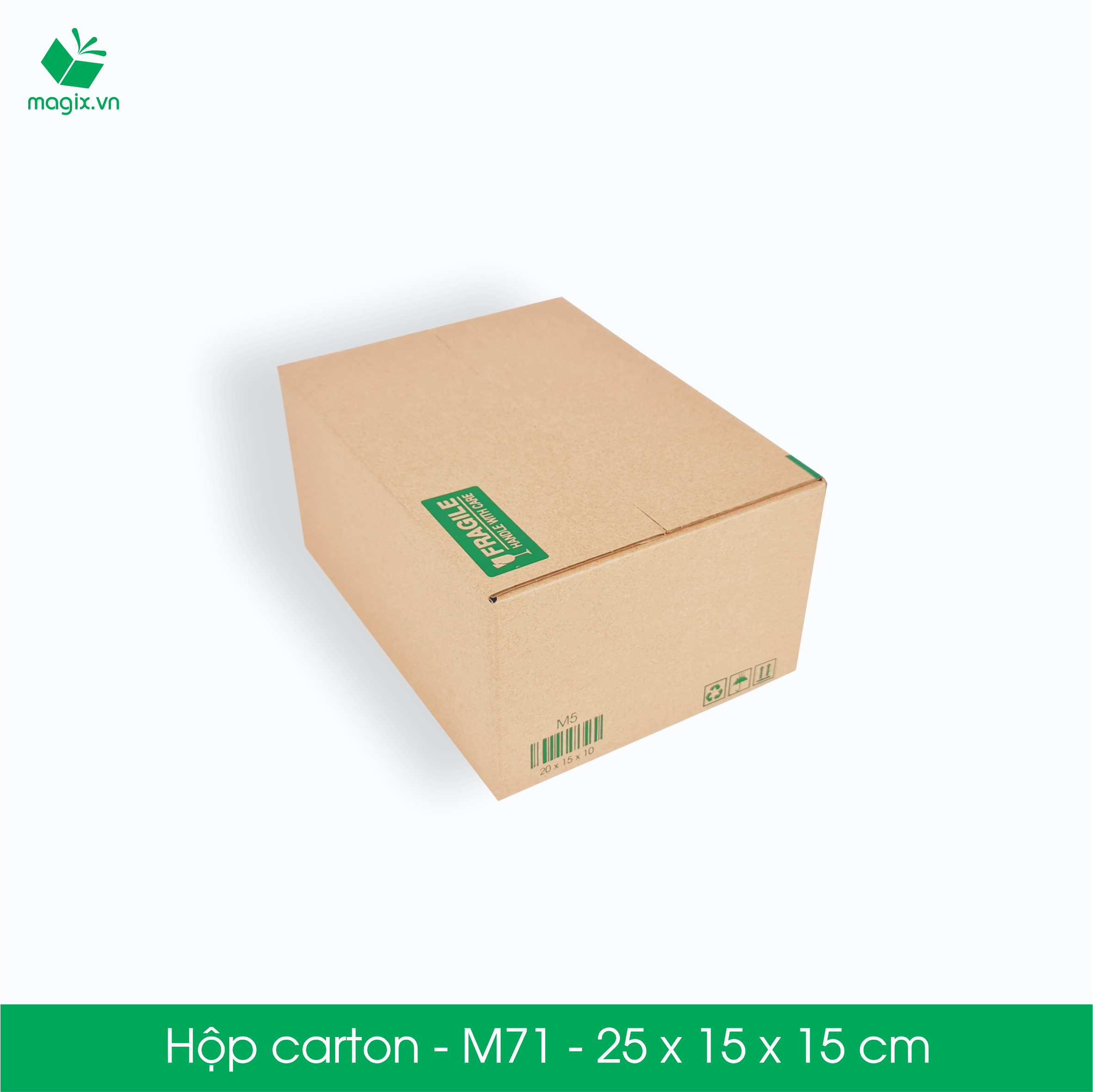 M71 - 25x15x15 cm - 100 Thùng hộp carton