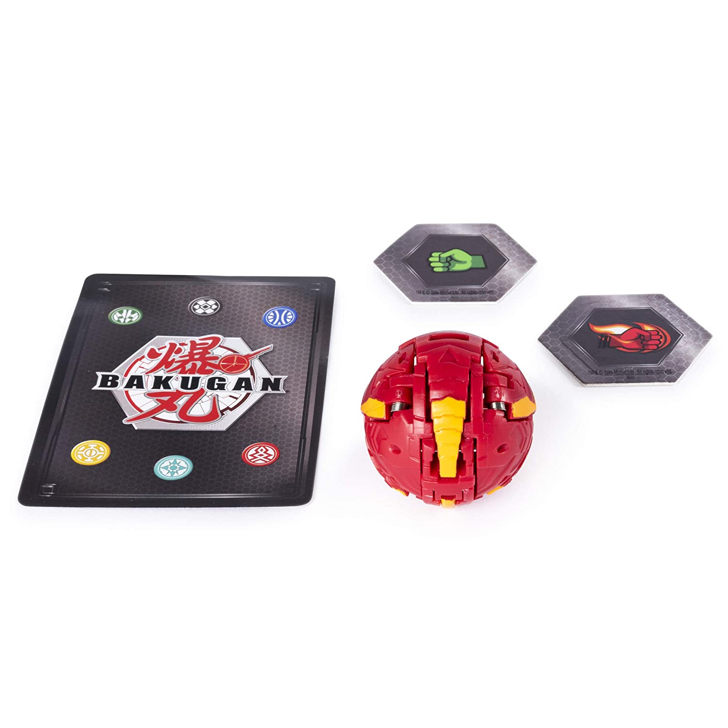 Vali Bakugan gồm 1 vali lưu trữ Baku, 1 Bakugan độc quyền, 5 thẻ lục giác BakuCores, 10 Thẻ bài chiến đấu 2066