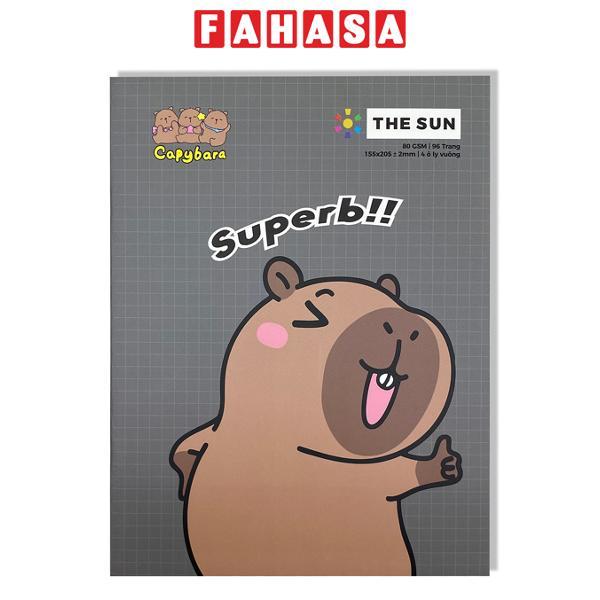 Tập Học Sinh Capybara - 4 Ô Ly Vuông - 96 Trang 80gsm - The Sun 02