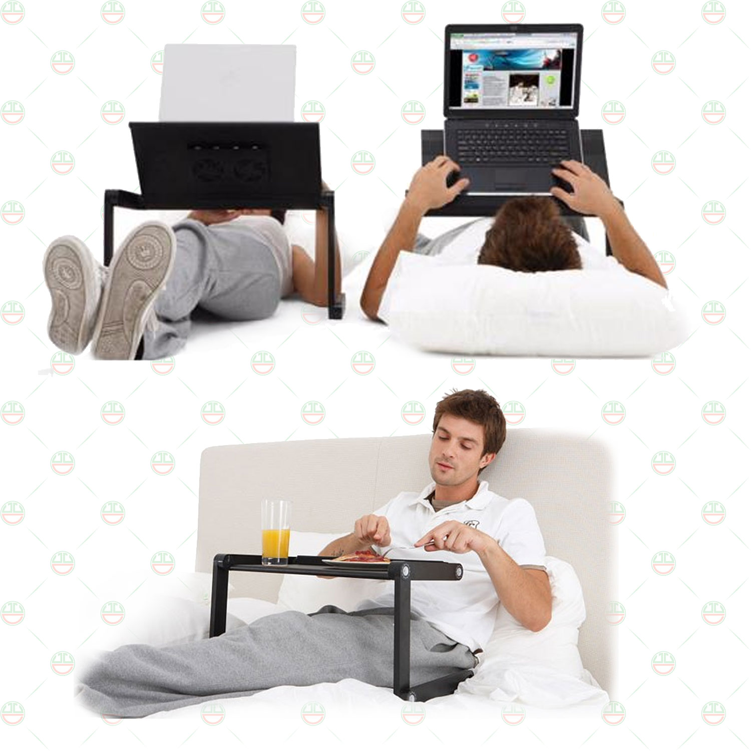 [Độc Đáo] Bàn Laptop Gấp Gọn - Bàn Ăn Bệnh Nhân KhoNCC Hàng Chính Hãng - Thoải Mái Tiện Dụng Sử Dụng Kể Cả Khi Ngồi, Nằm - KDHS-BLTGG-DE (Đen)
