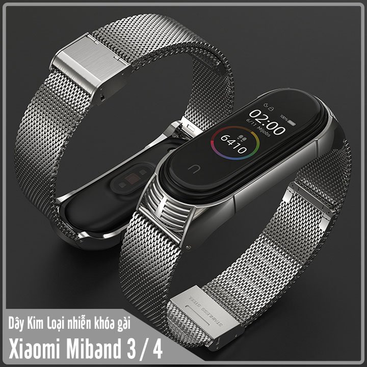 Vòng thay thế cho Xiaomi Miband 3 / 4 Mijobs kim loại bản nhỏ TF - Hàng nhập khẩu