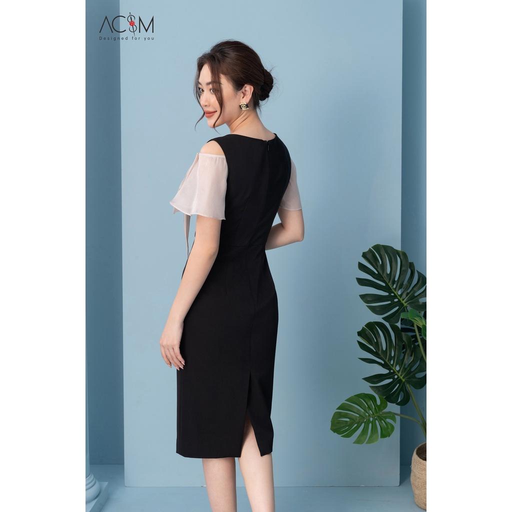 Hình ảnh Đầm ôm nơ cổ - nữ - AC&M chất tuytsi - màu đen