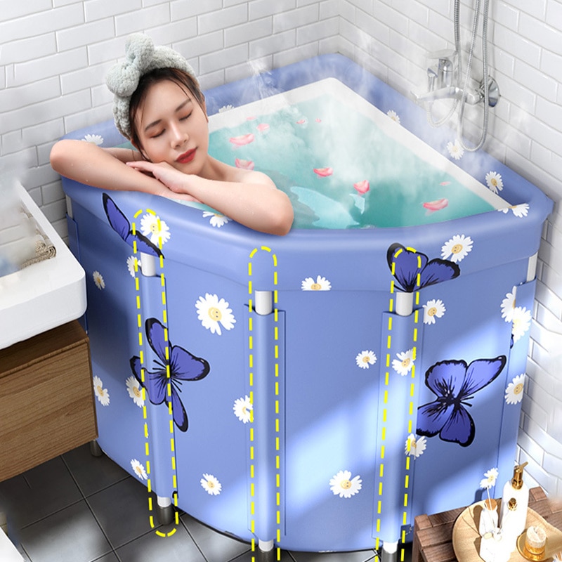 Bồn Tắm Gia Đình Hình Tam Giác Có Thể Đặt Góc Tường Spa Bathtub Có Thể Gập Gọn