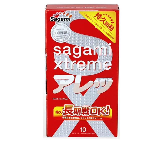 Bao Cao Su Sagami Kéo Dài Thời Gian Feel Long - Gai Nhỏ Li Ti - Không Mùi Cao Su - Che Tên Sản Phẩm