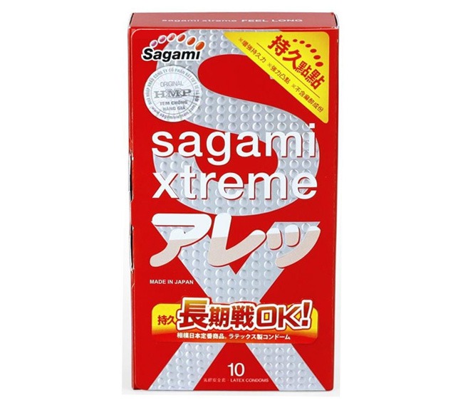 Bao Cao Su Sagami Kéo Dài Thời Gian Feel Long (H10) - Gai Nhỏ Li Ti - Không Mùi Cao Su - Che Tên Sản Phẩm