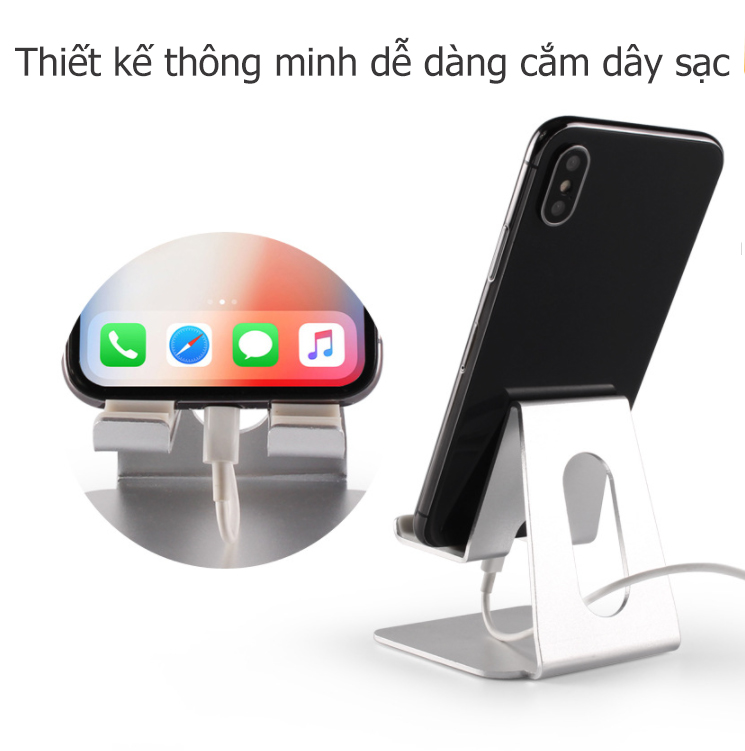 Giá Đỡ Điện Thoại GD02 Iphone, Ipad Bằng Nhôm Cao Cấp, 3 Góc Nghiêng - Hàng Chính Hãng