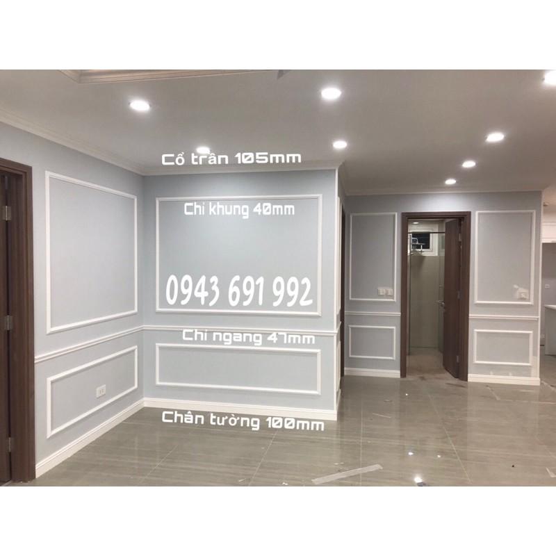 Thi công Phào Chỉ nhựa màu trắng PS composite đã hoàn thiện bề mặt cho căn hộ chung cư
