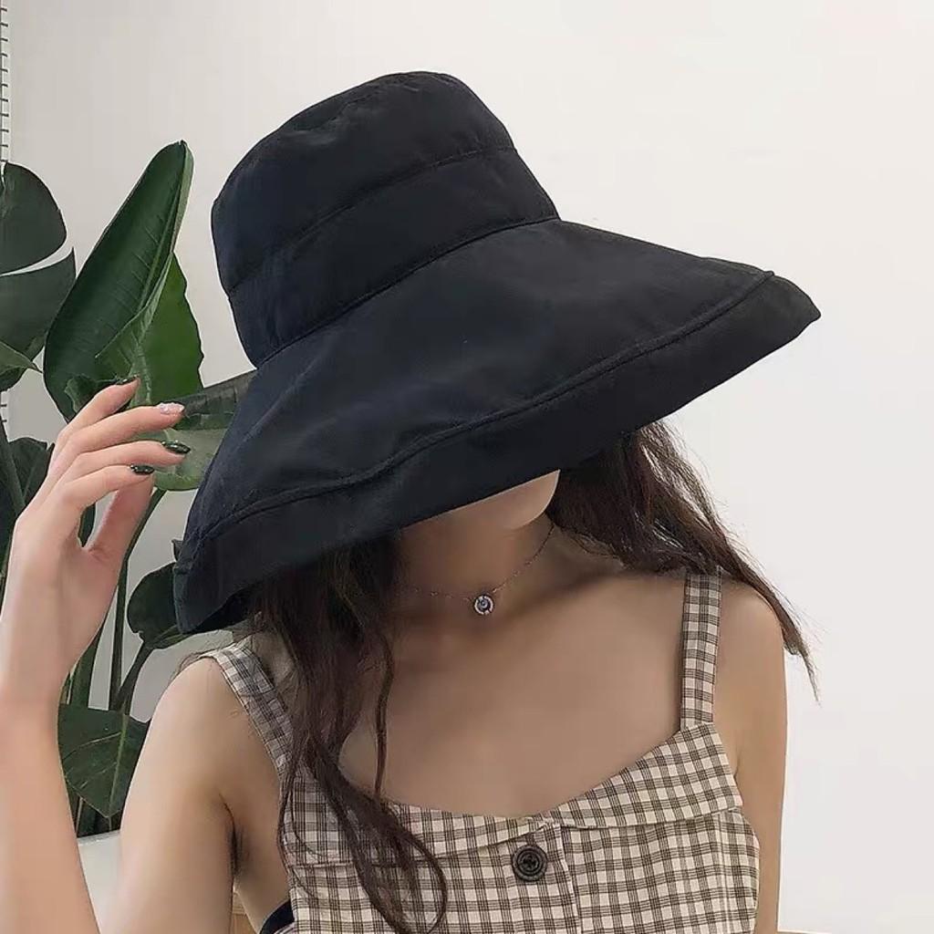 Mũ nón vải bucket trơn đen vành rộng ulzzang phong cách hàn quốc dành cho nữ; M10 - BONMIE