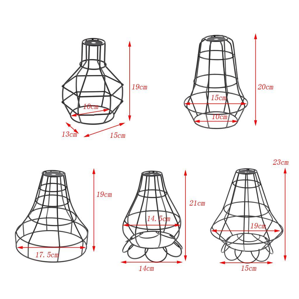 3 pcs Retro Iron Wire Cage Hanging Lamp Shade Pendant Light Chandelier Shade