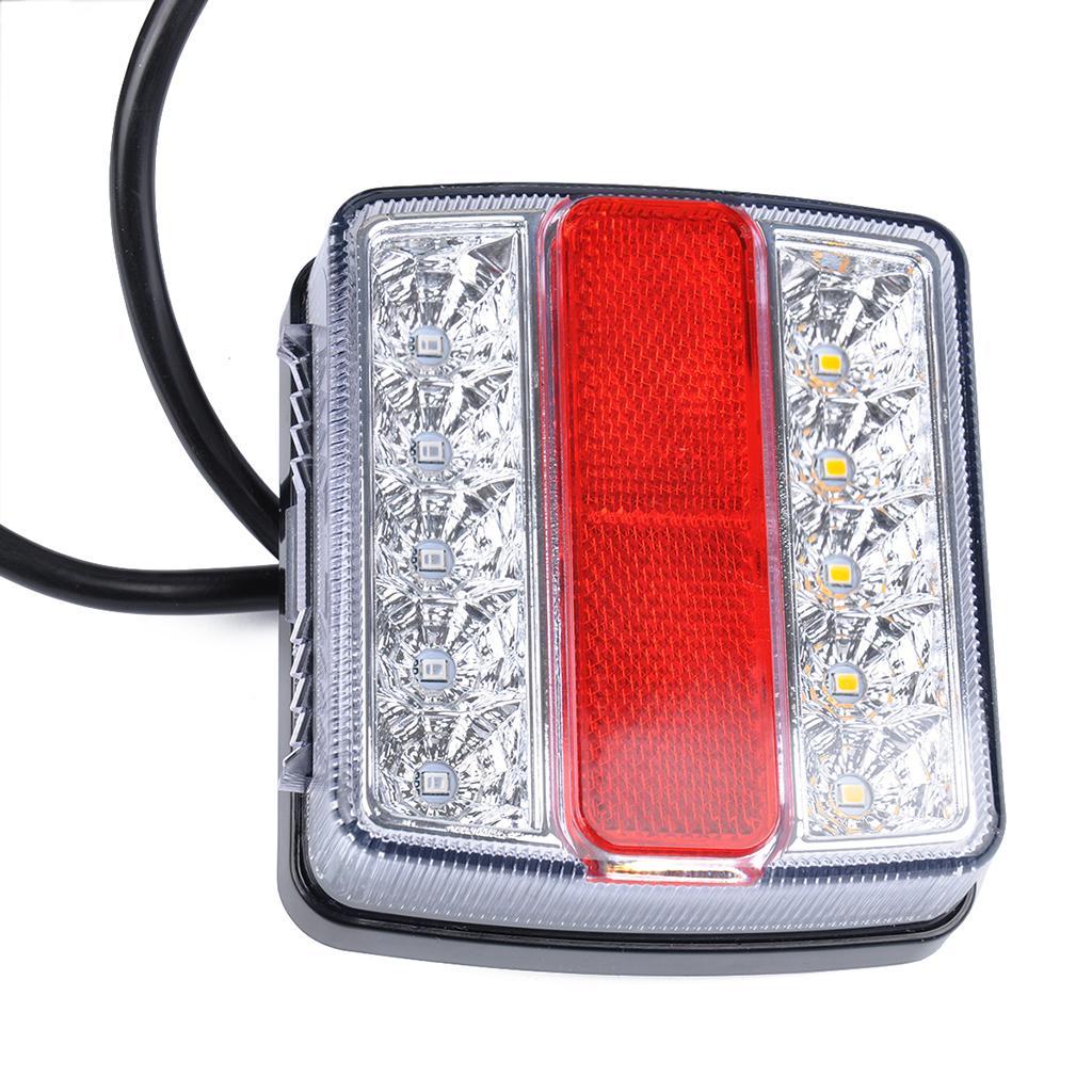 2pcs Universal LED Tail Lamp Rear Pause Lamp Stop Stop Light For Trailer