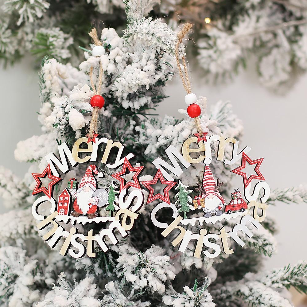 Phụ kiện trang trí Giáng sinh kiểu vòng có chữ Merry Christmas