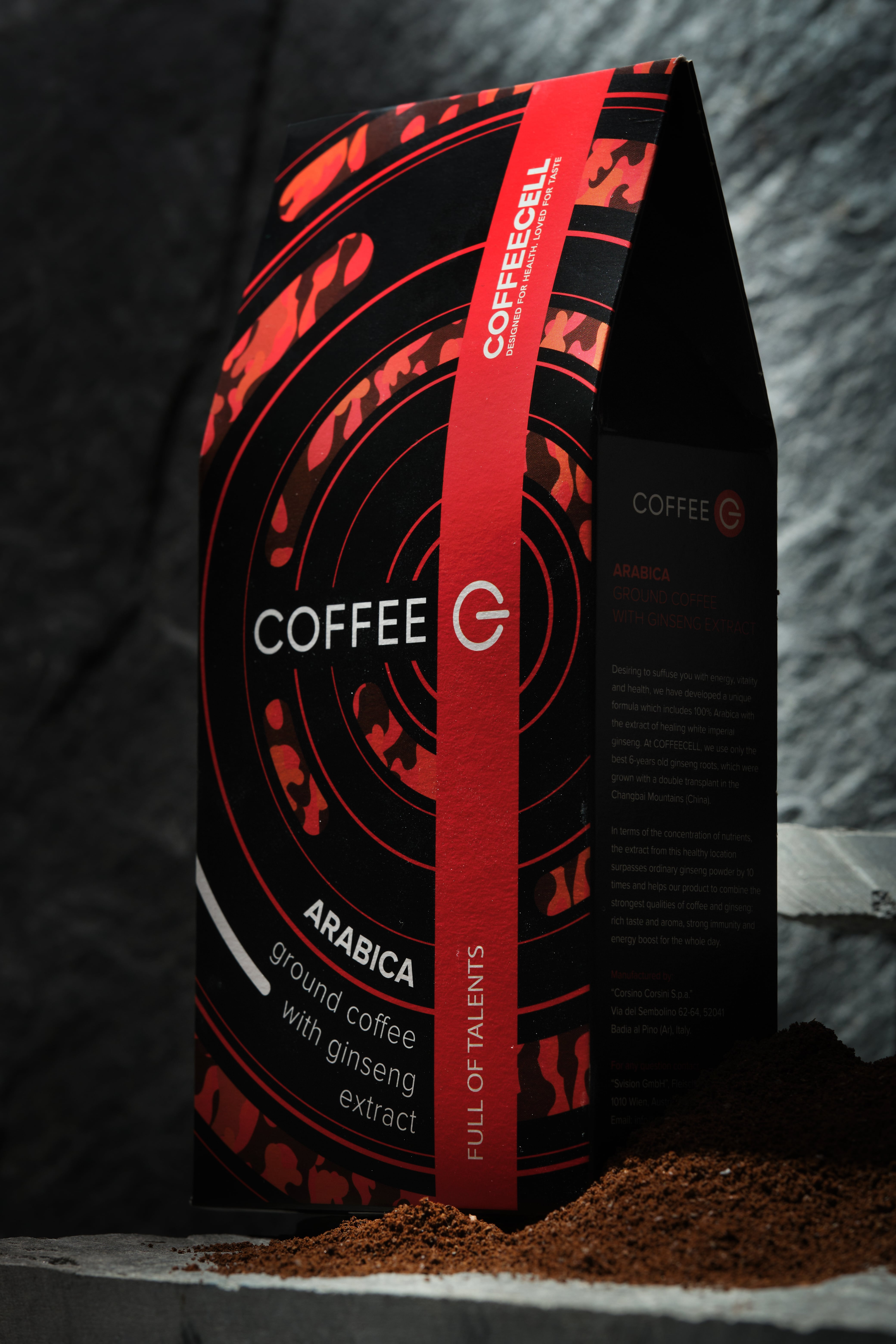 Cà Phê Rang Xay Coffee G Arabica Với Nhân sâm Hoàng đế COFFEECELL - Arabica hảo hạng từ Brazil, Hương vị cổ điển chua thanh đậm đà - Hàng Chính Hãng