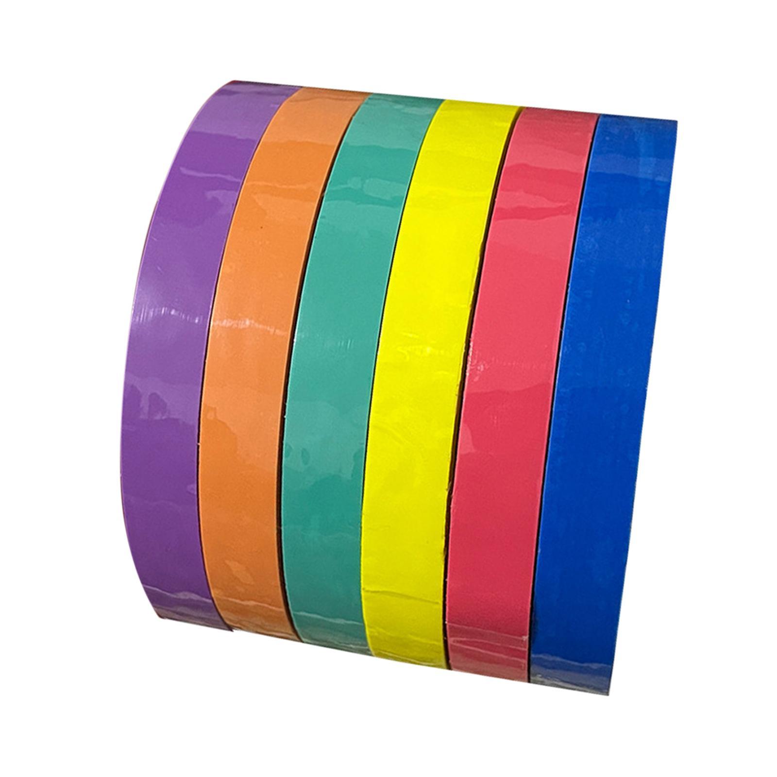 6Pcs 6 Rolls of Sticky Ball Tape Decompression Toys Colorful Anti Stress Funny Crafts DIY Educational Toy for Adults Kids Children Home