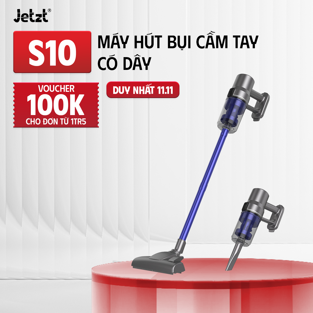 Máy hút bụi JETZT S10 cầm tay có dây hàng chính hãng