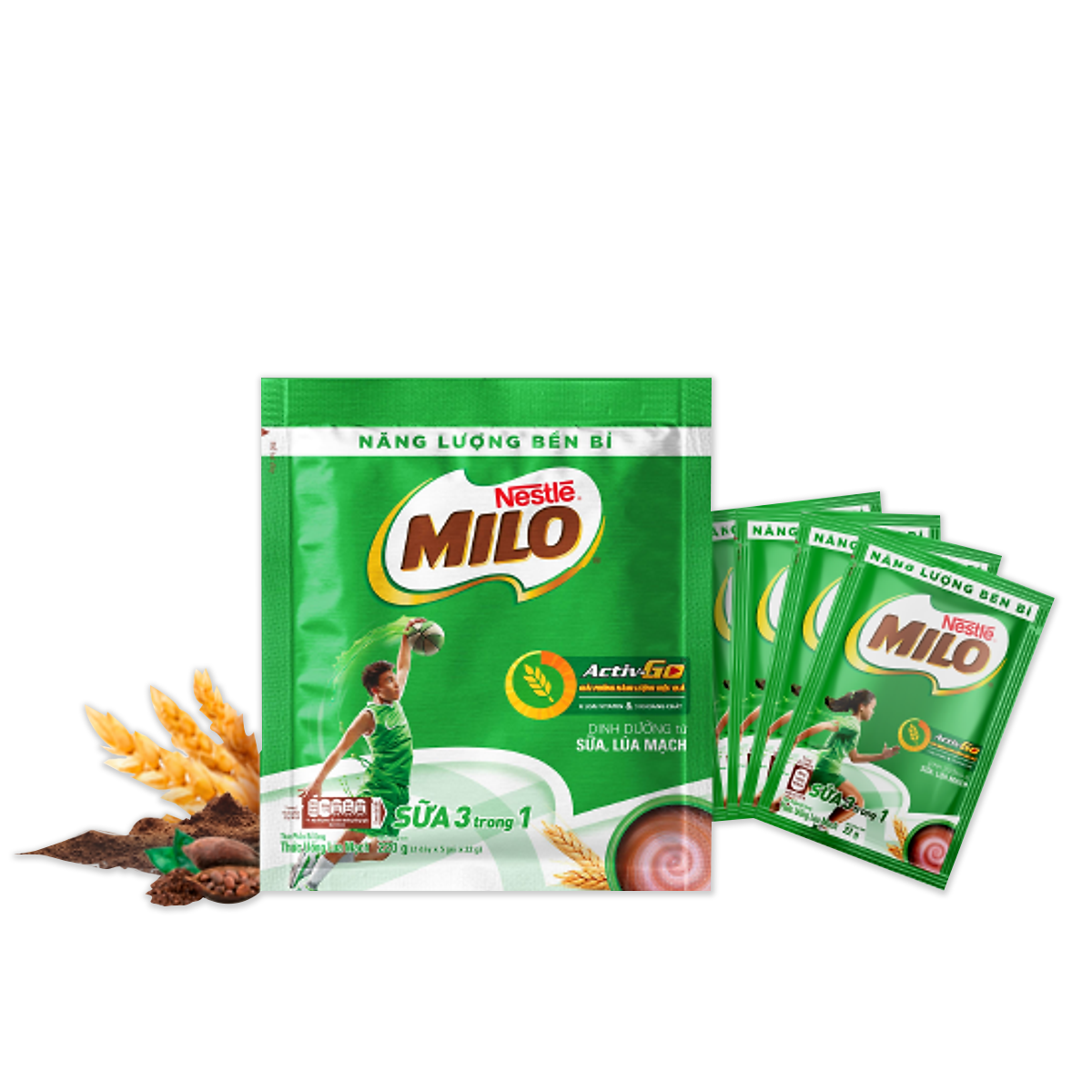 Bịch 15 gói Thức Uống Lúa Mạch Nestlé MILO Sữa 3 Trong 1 (22g/Gói)