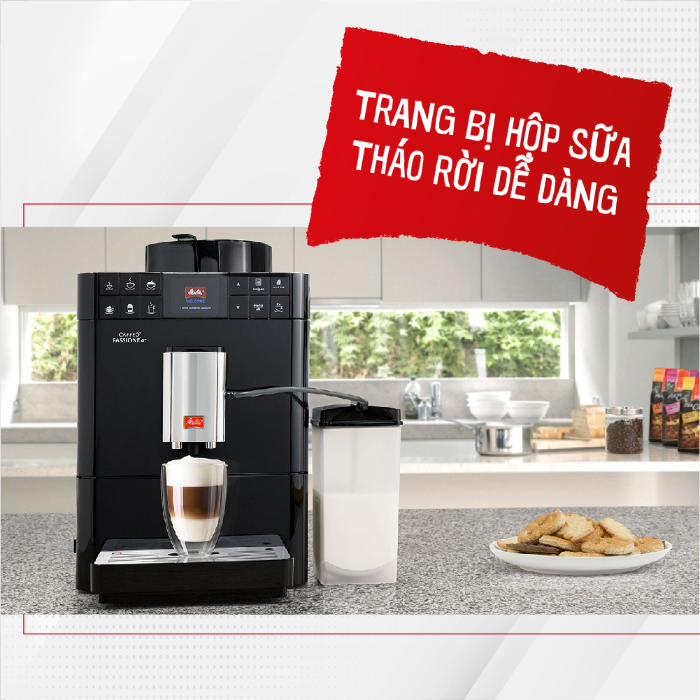 Máy Pha Cà Phê Melitta Đức -  Caffeo Passione OT Đen - Hàng nhập khẩu