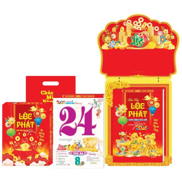 Lịch Bloc Siêu Đại 2026 - Toàn Niên Lộc Phát - Sách Thời Đại STĐ-NST05