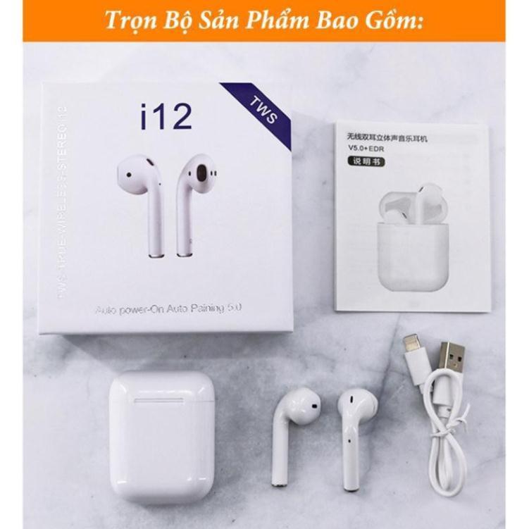 Tai nghe i12 bluetooth 5.0 cảm ứng cực nhạy tăng chỉnh âm lượng siêu hay S1975