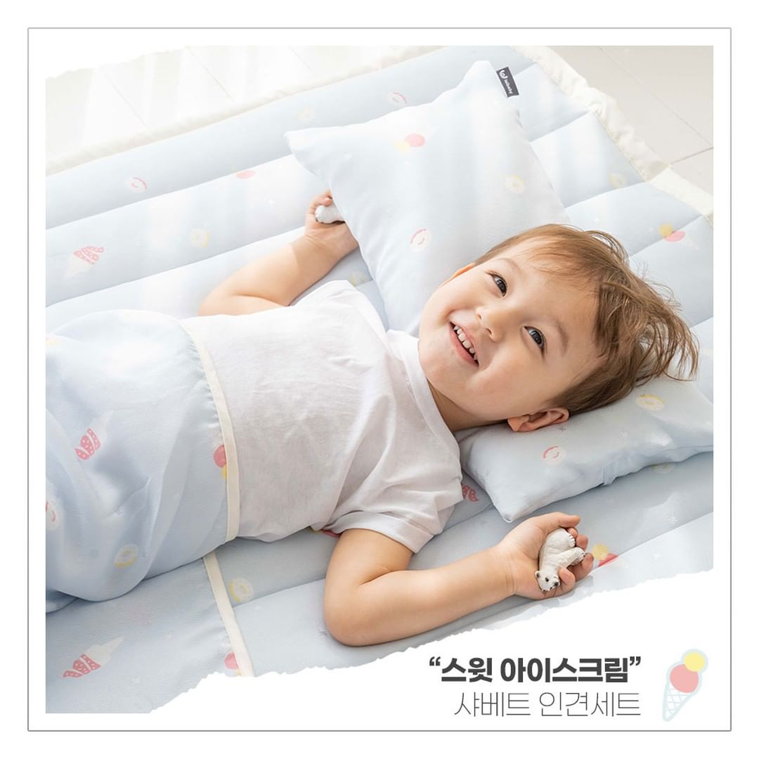 Gối ngủ mùa hè làm từ sợi tre dành cho bé LOLBABY Punggi Rayon Pillow Hàn Quốc