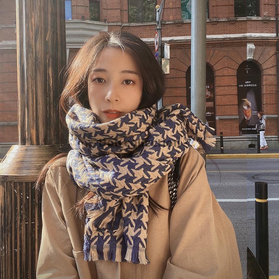 Khăn Choàng Cổ Len (Khăn Cashmere Dày) Cao Cấp Giữ Ấm Mùa Đông Họa Tiết Cao - 60x195cm - PJN.ARC - Mã LN013