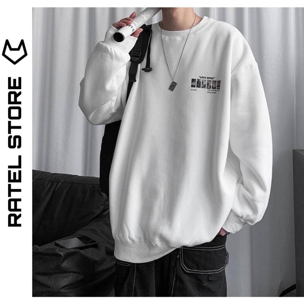 Áo Sweater Nỉ Bông Love Wins Thu Đông Ulzzang Unisex Form Rộng