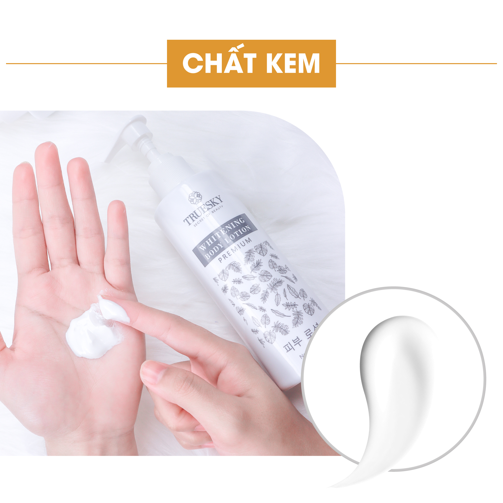 Bộ sản phẩm tắm trắng toàn diện cao cấp Truesky VIP12 gồm 1 kem ủ trắng toàn thân 200ml &amp; 1 kem body 200ml &amp; 1 tẩy tế bào chết 60ml