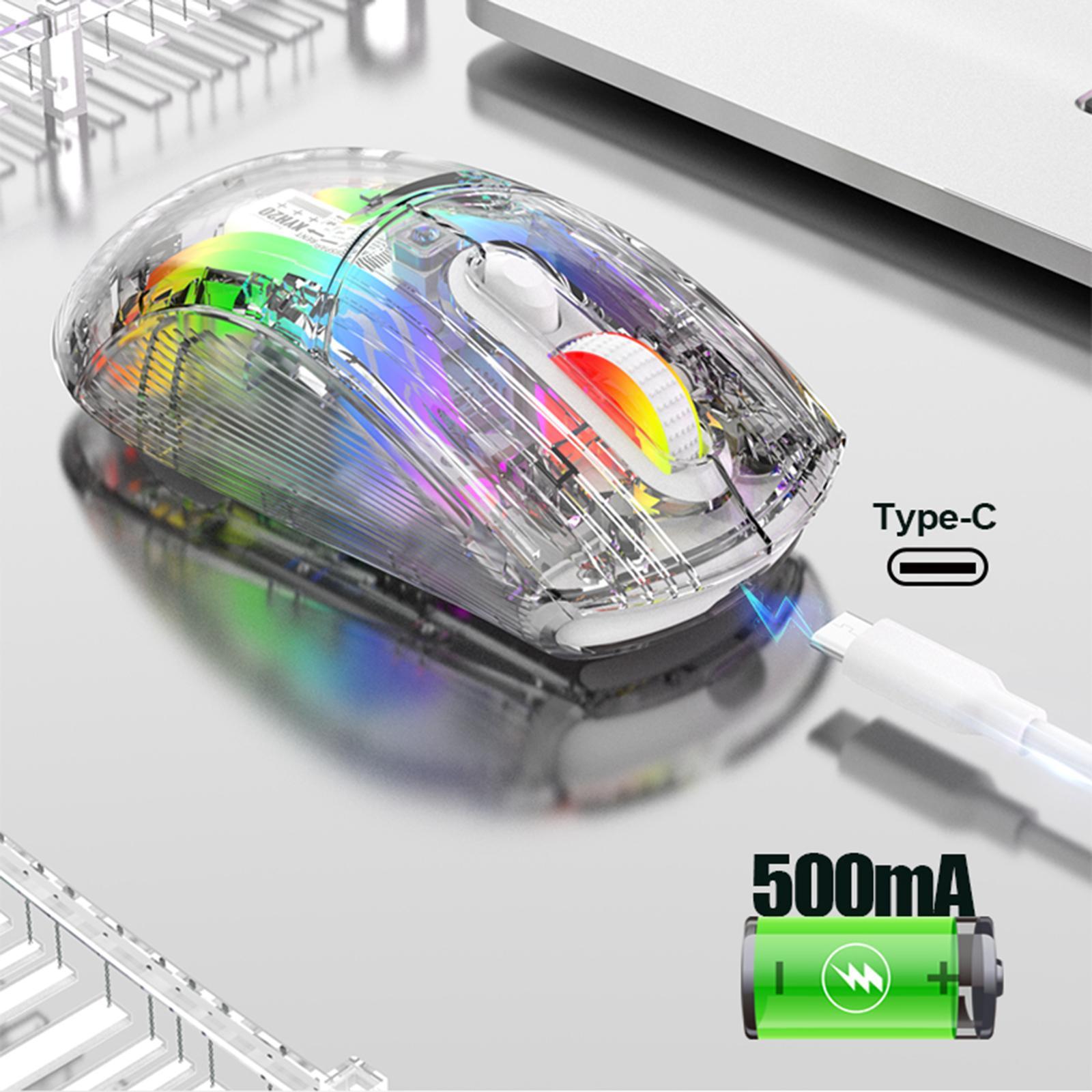 Gaming Lightweight RGB Lights Adjustable DPI Ergonomic Wired USB with Receiver 2.4G Silent Click 7 Keys for Laptop Desktop PC
