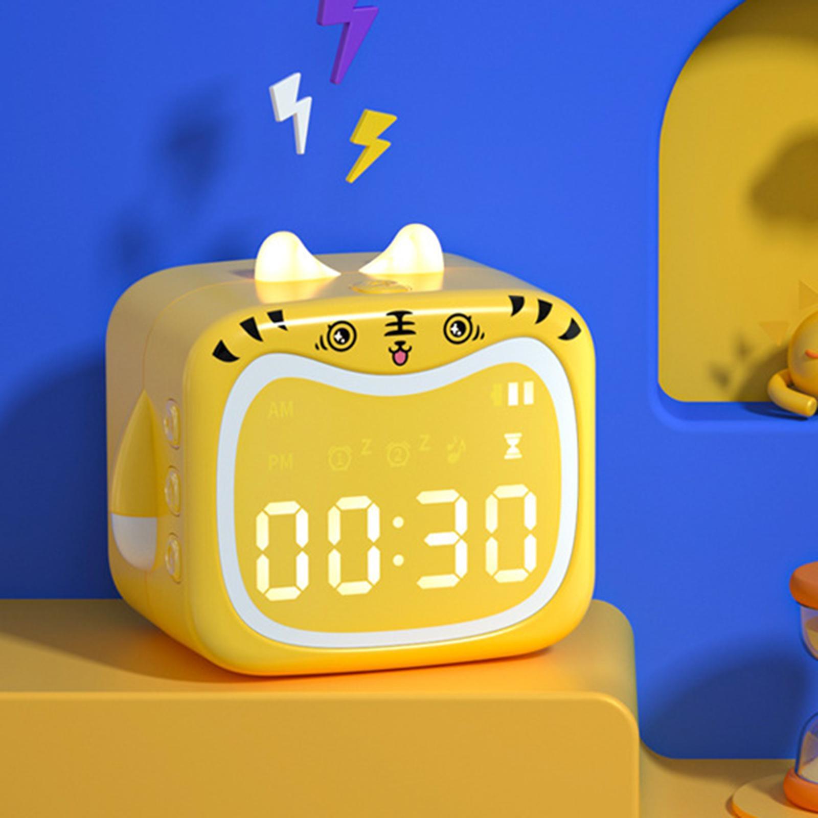 Kids Alarm Clock with Temperature Display Night Light Wake up Bedside Clock