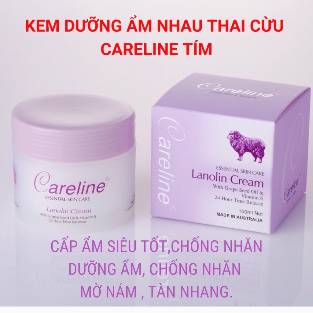 Kem DưỡnẨmTrắnDa Nhau Thai Cừu CARELINE Úc 100g DưỡgDa Tối Ưu Chính Hãng