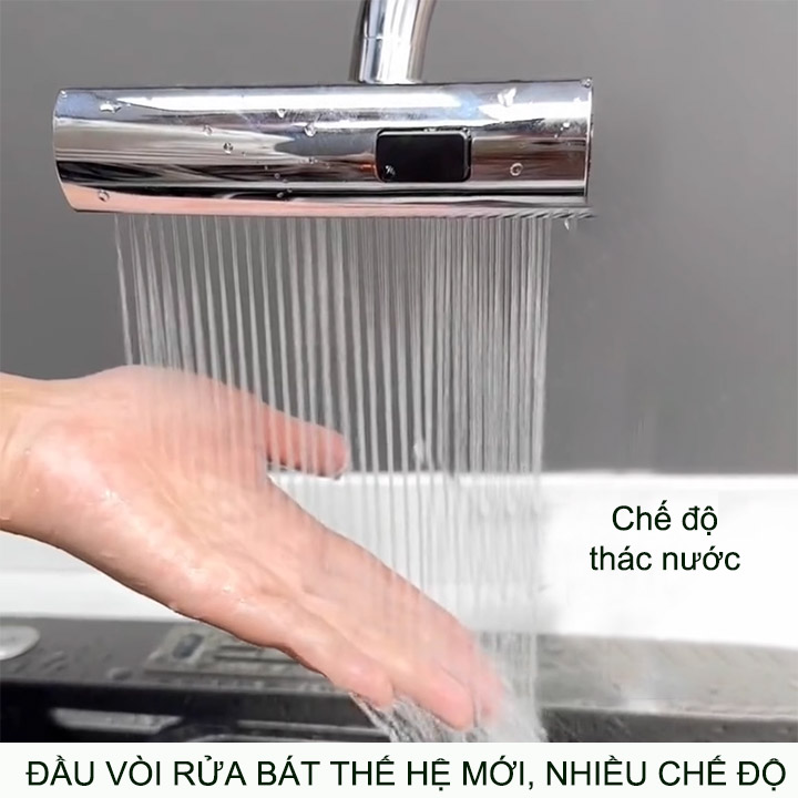 Đầu vòi rửa bát thông minh thế hệ mới, nhiều chế độ phun, có kiểu thác nước (Nhựa ABS)