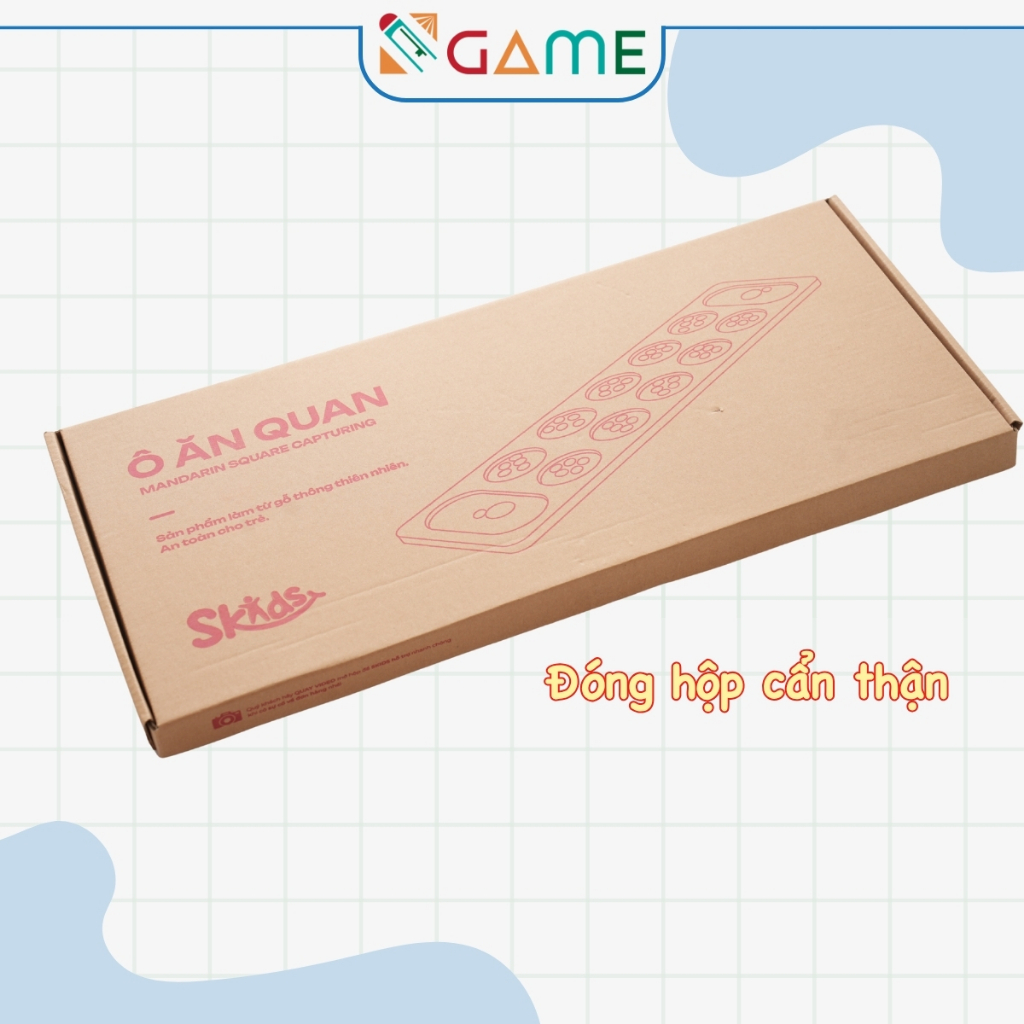 Bộ Ô Ăn Quan Gỗ Thông Trò Chơi Dân Gian Việt Nam, Ô Quan Gỗ Thông Tự Nhiên Cao Cấp - SKIDS