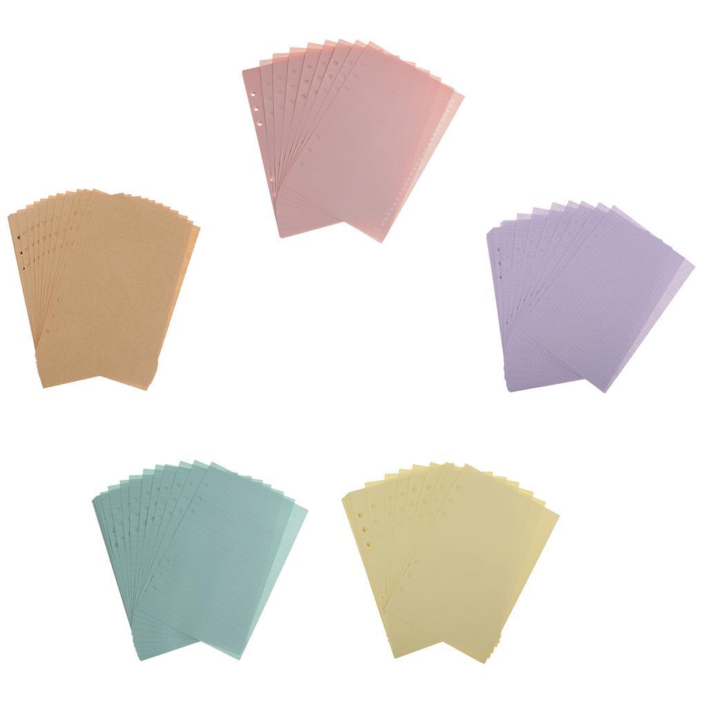 40 Sheets A5/A6 6 Holes Binder Diary Notebook Planner Loose Leaf Filler Inner Refill Paper for Office School Stationery