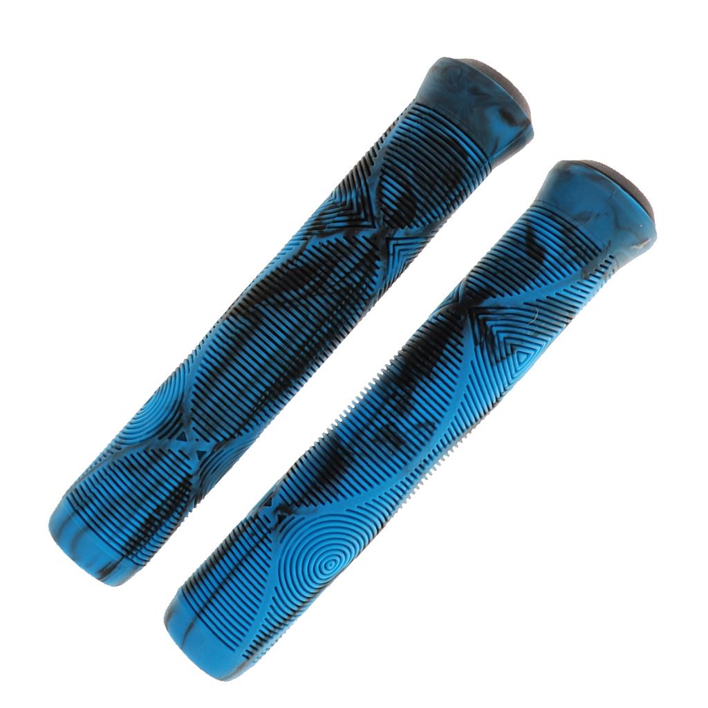2xBike Grips MTB BMX Non-slip Cycling Handlebar Lock on Grip 1Pair blue-black