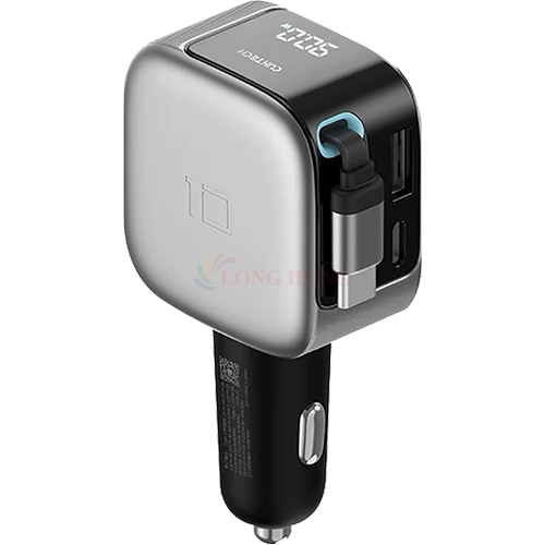 Cốc sạc xe hơi Cuktech Built-in USB-C Cable 1USB 2Type-C 100W CC903P - Hàng chính hãng
