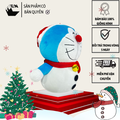 Thú bông Doraemon Người Tuyết phiên bản Giáng Sinh - Sản Phẩm Có Bản Quyền, Phân Phối Bởi Teenbox