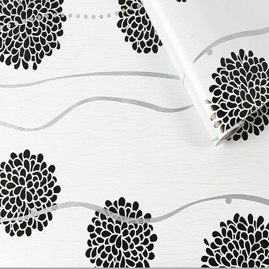 GIẤY DÁN TƯỜNG KHỔ 45CM X10M HOA CÚC ĐEN