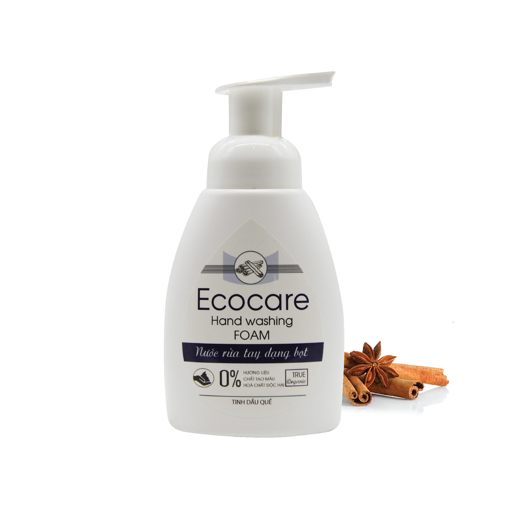 Nước rửa tay hữu cơ diệt khuẩn dạng bọt tinh dầu Quế 1000ml thương hiệu Ecocare ( tặng kèm vỏ tạo bọt)