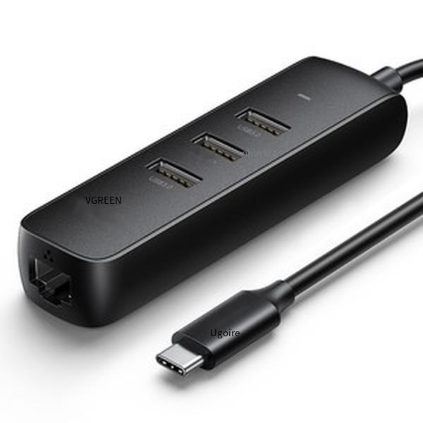 Phong cách mới nhất màu xanh lá cây liên kết usb đến cổng mạng bộ chuyển đổi cáp mạng chia dòng mở rộng có dây ổ cắm chuyển Ethernet card mạng bên ngoài rj45