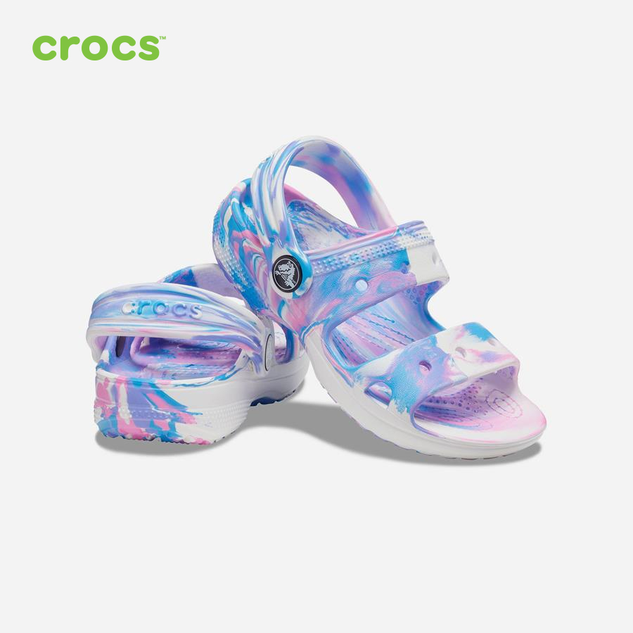 Giày sandal trẻ em Crocs FW Classic Sandal Toddler Marbled Whi/Pink - 207779-102
