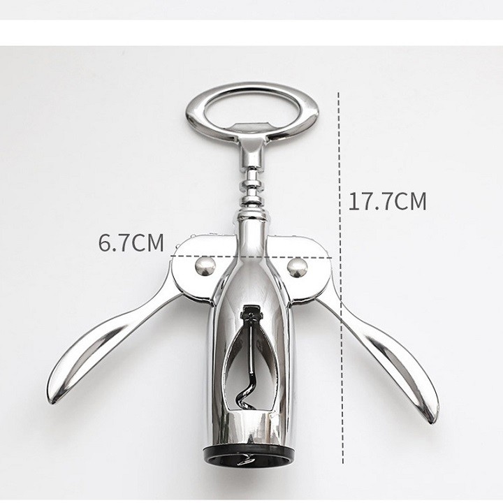 Dụng cụ khui vang inox dày hình cánh bướm cao cấp